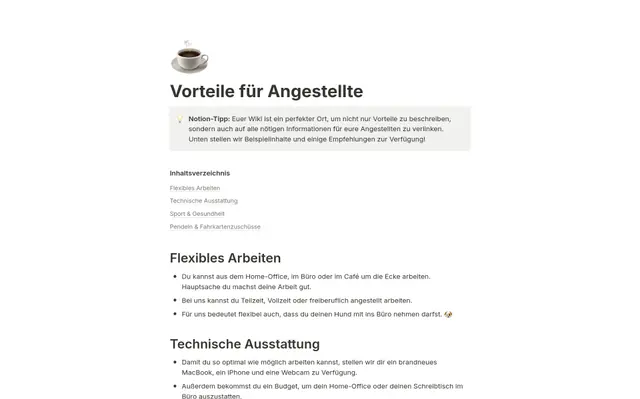 Leistungen für Mitarbeitende