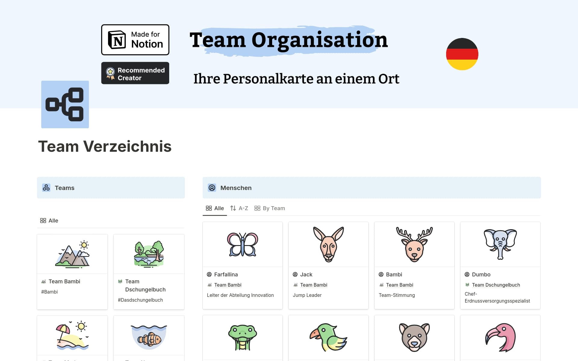 Screenshot der Blaupausen für deinen Erfolg-Sammlung von Notion
