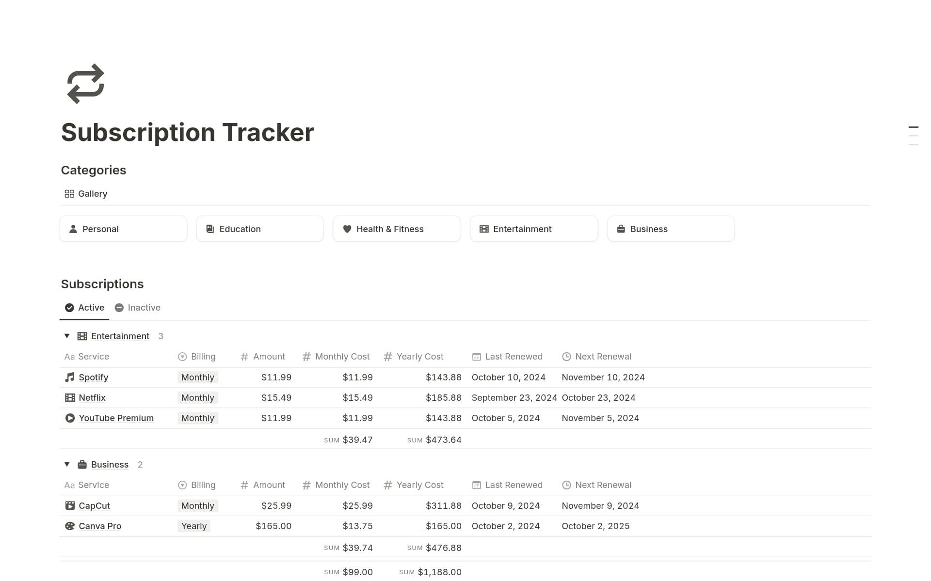 top-10-free-subscription-tracker-templates-in-notion的图片